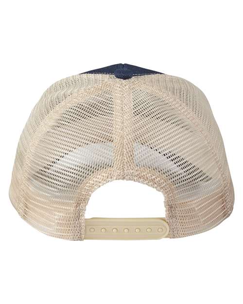 Hemp Blend Trucker Cap - Navy/ Oyster Back