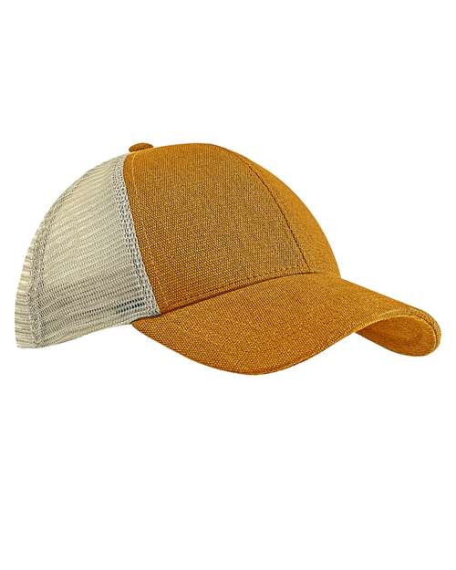 Hemp Blend Trucker Cap - Old Gold/ Oyster Front