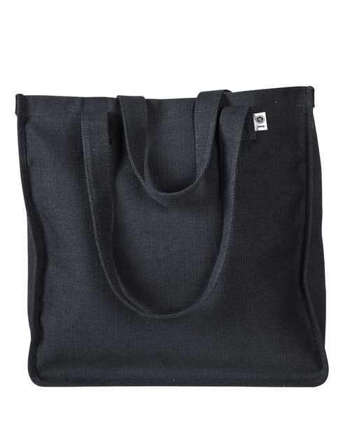 Hemp Market Tote - Black Front