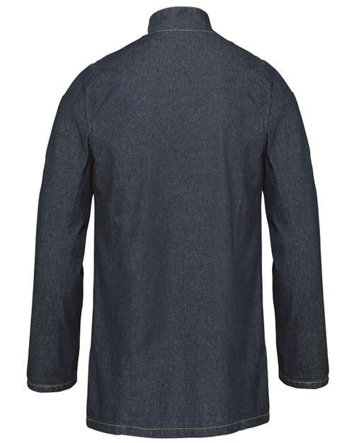 Unisex Denim Chef's Jacket - Denim Blue Back