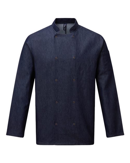 Artisan Collection by Reprime Unisex Denim Chef's Jacket - Denim Blue Front