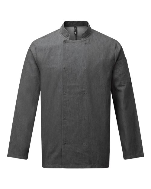 Artisan Collection by Reprime Unisex Denim Chef's Jacket - Grey Denim Front