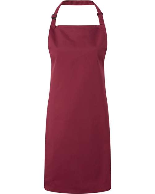 Recycled Bib Apron - Burgundy Front