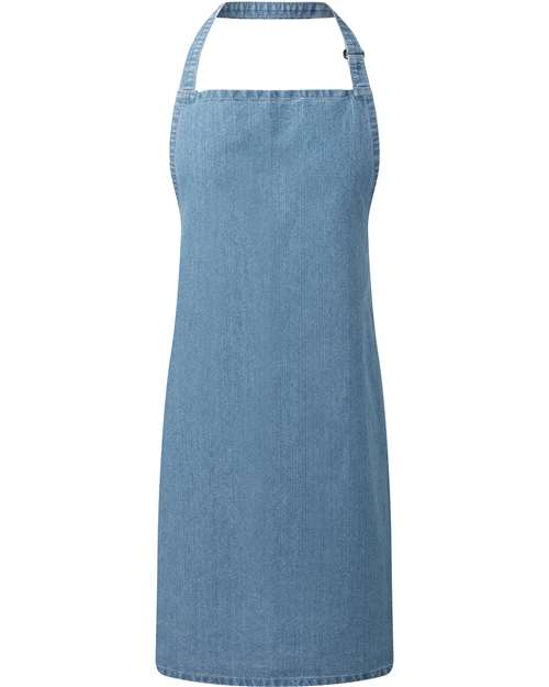 Recycled Bib Apron - Denim Blue Front