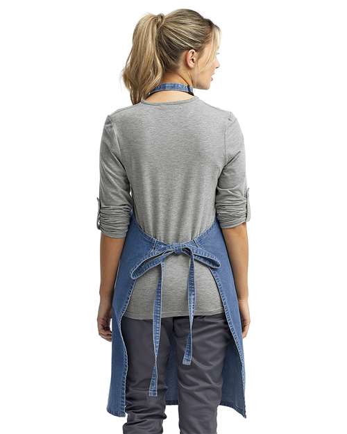 Recycled Bib Apron - Denim Blue Back