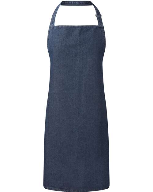 Recycled Bib Apron - Indigo Denim Front