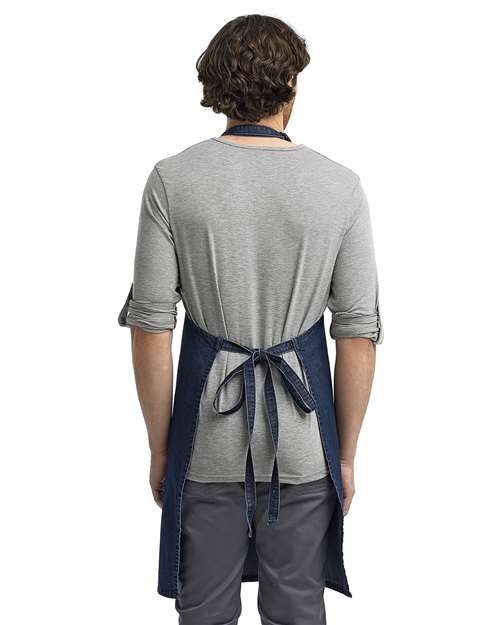 Recycled Bib Apron - Indigo Denim Back
