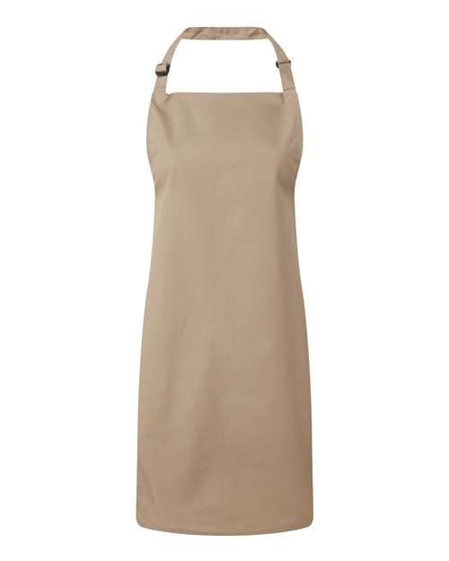 Recycled Bib Apron - Khaki Front