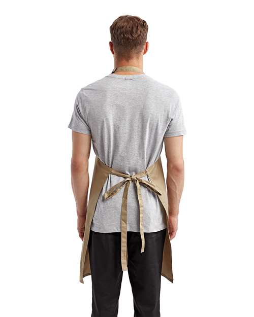 Recycled Bib Apron - Khaki Back