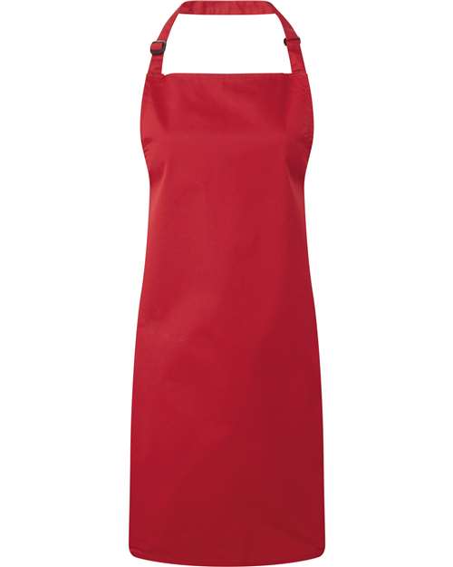 Recycled Bib Apron - Red Front