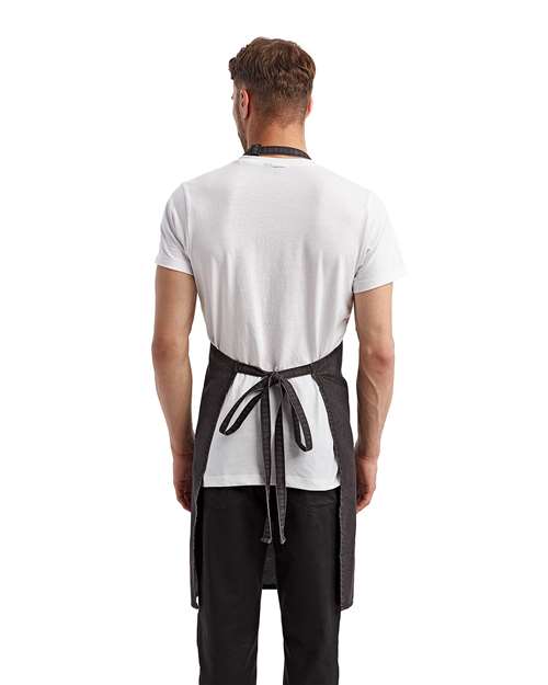 Recycled Pocket Bib Apron - Black Denim Back