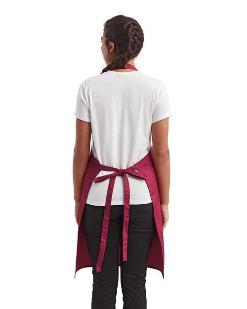 Recycled Pocket Bib Apron - Burgundy Back