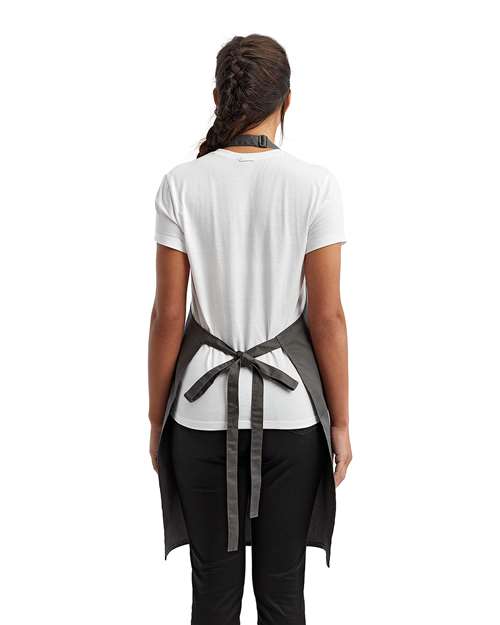 Recycled Pocket Bib Apron - Dark Grey Back