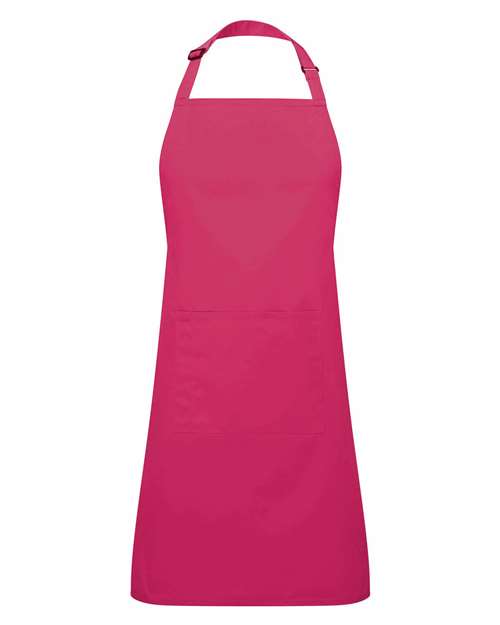 Recycled Pocket Bib Apron - Hot Pink Front