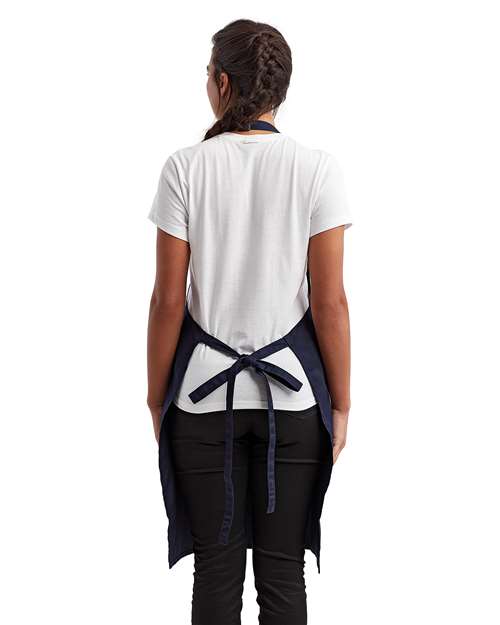 Recycled Pocket Bib Apron - Navy Back