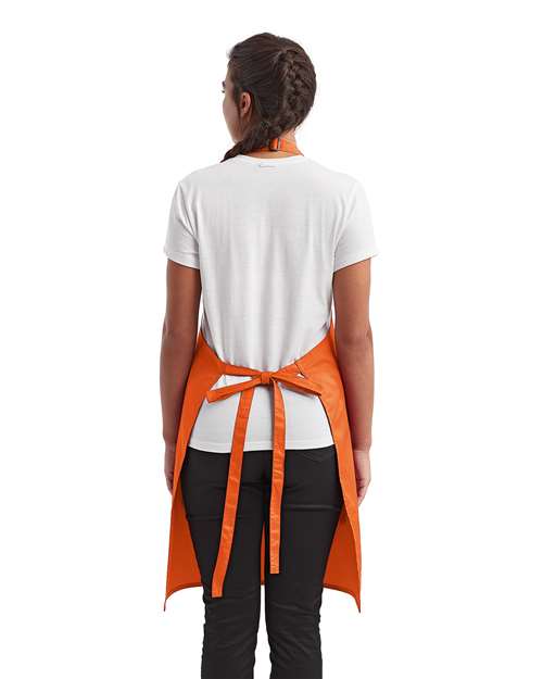Recycled Pocket Bib Apron - Orange Back