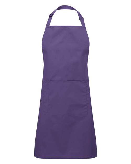 Recycled Pocket Bib Apron - Purple Front