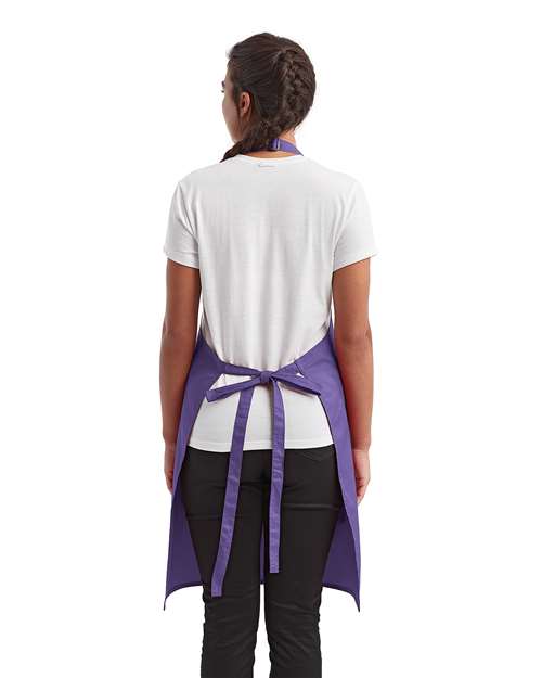 Recycled Pocket Bib Apron - Purple Back