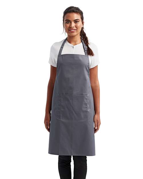 Recycled Pocket Bib Apron - Steel Front