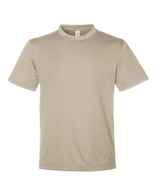 Youth Zone Performance Mesh T-Shirt - Desert Khaki Front