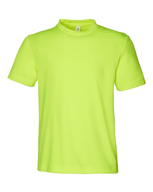 Youth Zone Performance Mesh T-Shirt - Safety Yellow Front