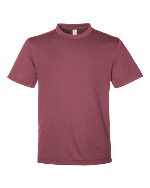 Youth Zone Performance Mesh T-Shirt - Sport Dark Maroon Front