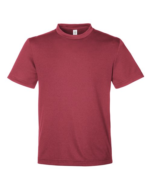 Youth Zone Performance Mesh T-Shirt - Sport Maroon Front