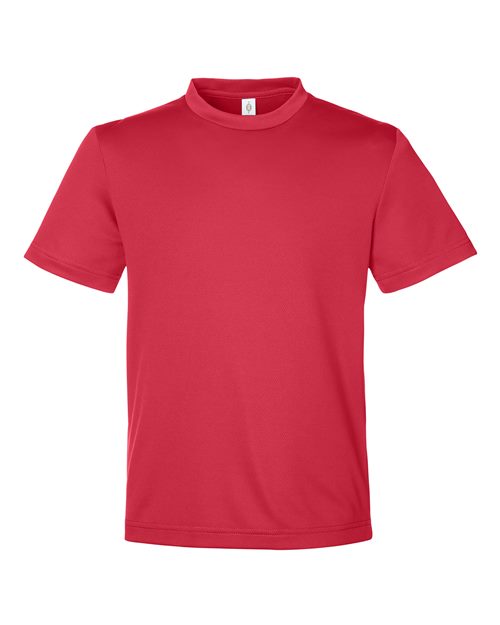 Youth Zone Performance Mesh T-Shirt - Sport Scarlet Red Front
