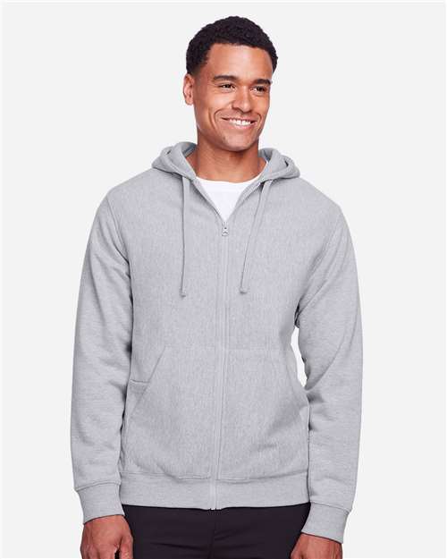 Team 365 Unisex Zone HydroSport™ Heavyweight Full-Zip Hooded Sweatshirt - Model Front