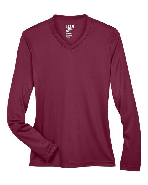 Women's Zone Performance Long Sleeve T-Shirt - Sport Maroon Front