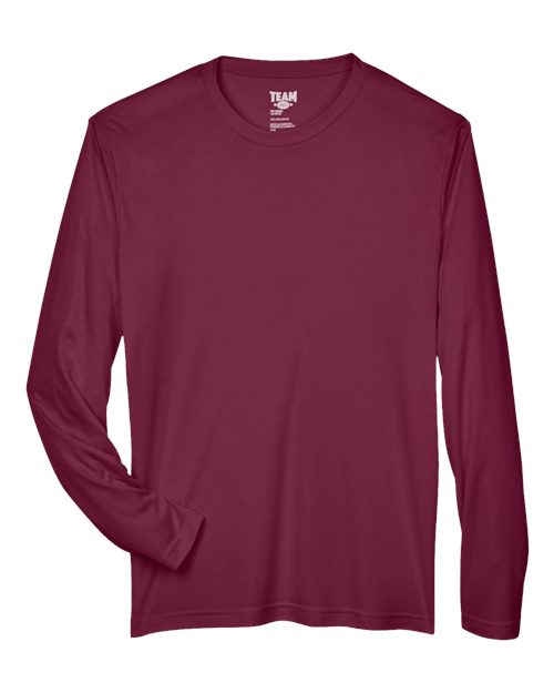 Team 365 Men's Zone Performance Long Sleeve T-Shirt - Sport Maroon Front