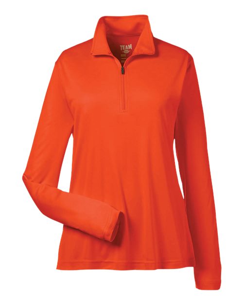 Women's Zone Performance Quarter-Zip Pullover - Sport Orange Front