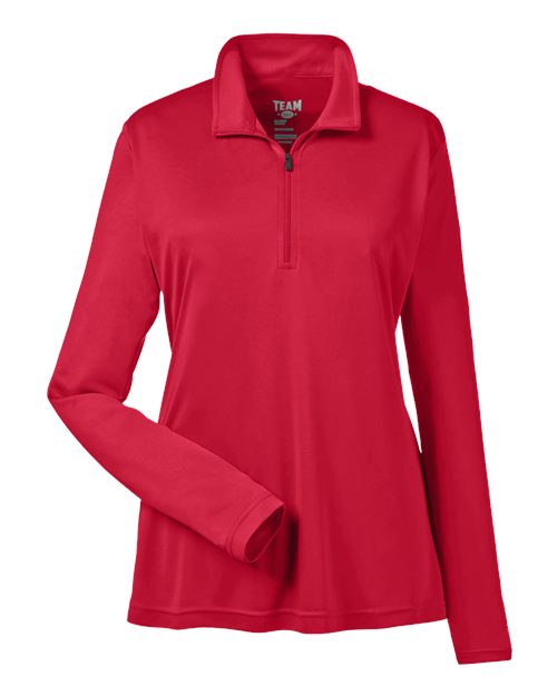 Women's Zone Performance Quarter-Zip Pullover - Sport Red Front