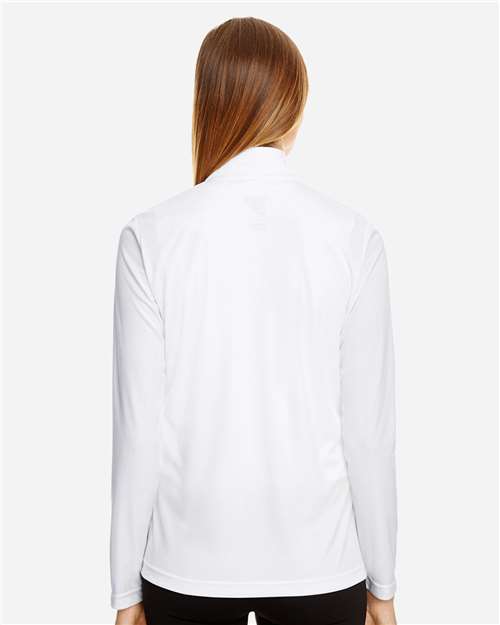 Women's Zone Performance Quarter-Zip Pullover - White Back
