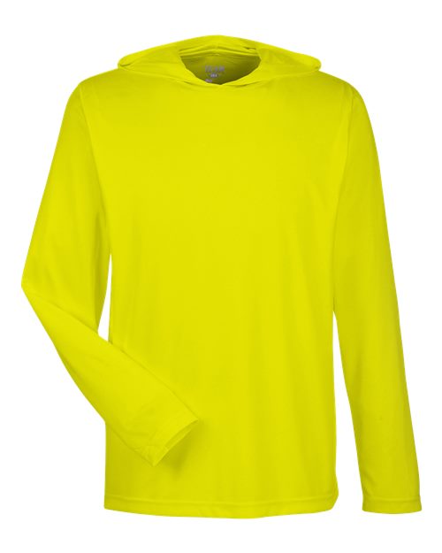 Men's Zone Performance Hooded T-Shirt - Safety Yellow Front