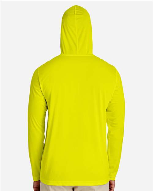 Men's Zone Performance Hooded T-Shirt - Safety Yellow Back