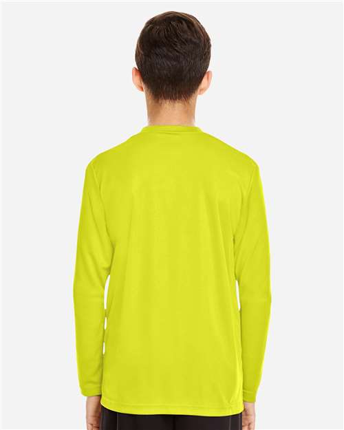 Youth Zone Performance Long Sleeve T-Shirt - Safety Yellow Back