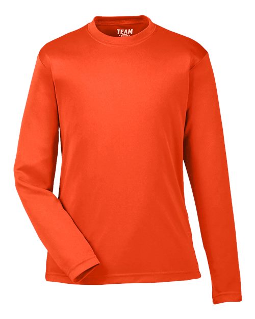 Youth Zone Performance Long Sleeve T-Shirt - Sport Orange Front