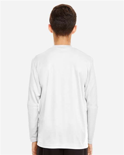 Youth Zone Performance Long Sleeve T-Shirt - White Back