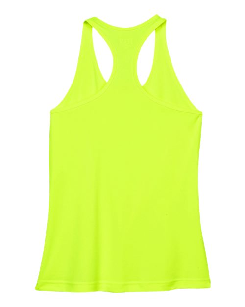 Women's Zone Performance Racerback Tank - Safety Yellow Back