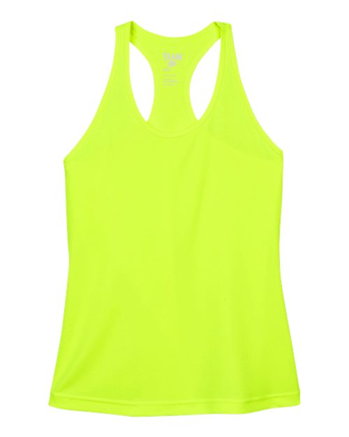 Women's Zone Performance Racerback Tank - Safety Yellow Front