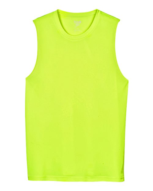 Men's Zone Performance Muscle T-Shirt - Safety Yellow Front