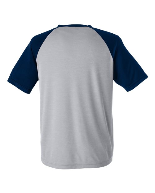 Unisex Zone Colorblock Raglan T-Shirt - Athletic Heather/ Sport Dark Navy Back