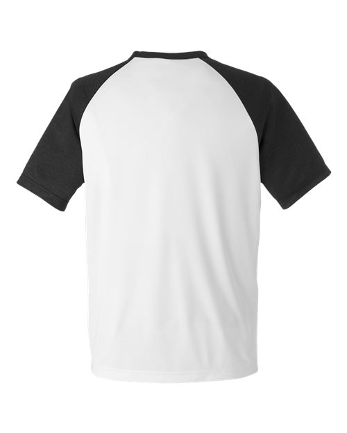 Unisex Zone Colorblock Raglan T-Shirt - White/ Black Heather Back