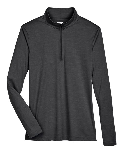Women's Zone Sonic Heather Performance Quarter-Zip Pullover - Black Heather Front