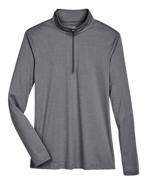 Women's Zone Sonic Heather Performance Quarter-Zip Pullover - Dark Grey Heather Front