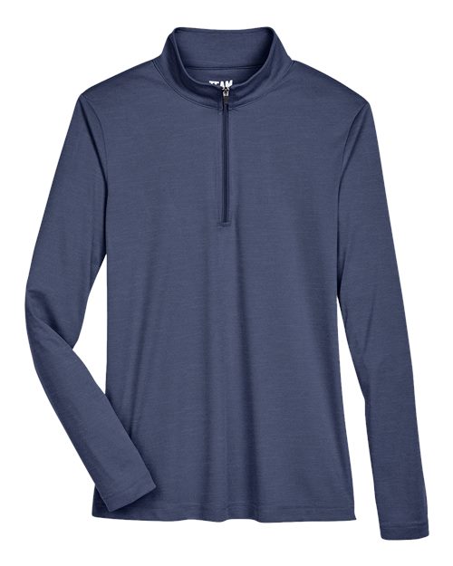 Women's Zone Sonic Heather Performance Quarter-Zip Pullover - Sport Dark Navy Heather Front