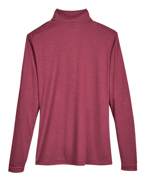 Women's Zone Sonic Heather Performance Quarter-Zip Pullover - Sport Maroon Heather Back