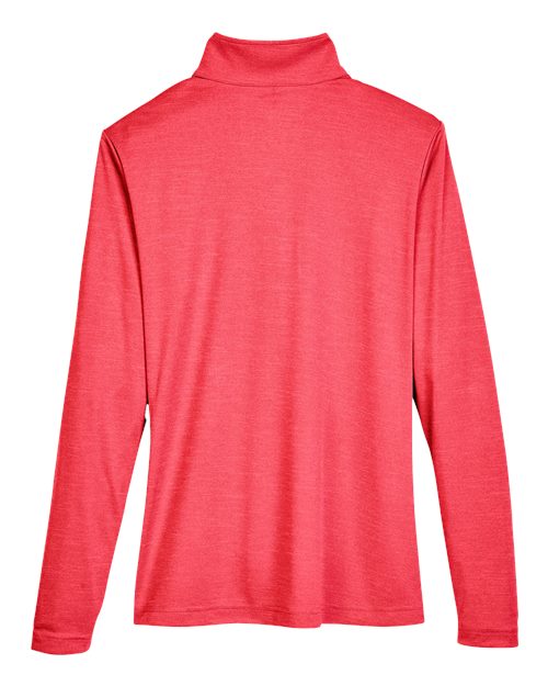 Women's Zone Sonic Heather Performance Quarter-Zip Pullover - Sport Red Heather Back