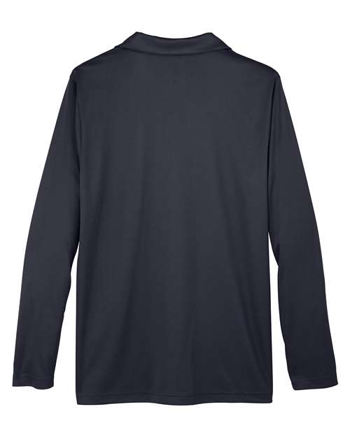 Men's Zone Performance Long Sleeve Polo - Black Back